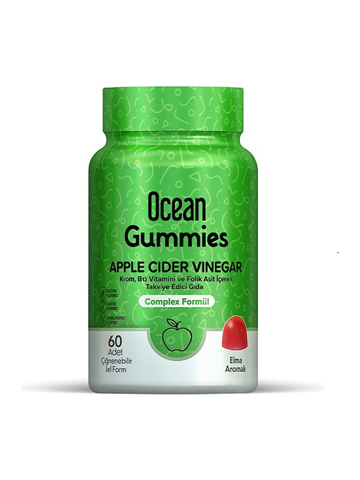 Ocean Gummies Apple Cider Vinegar 60 Çiğneme Form