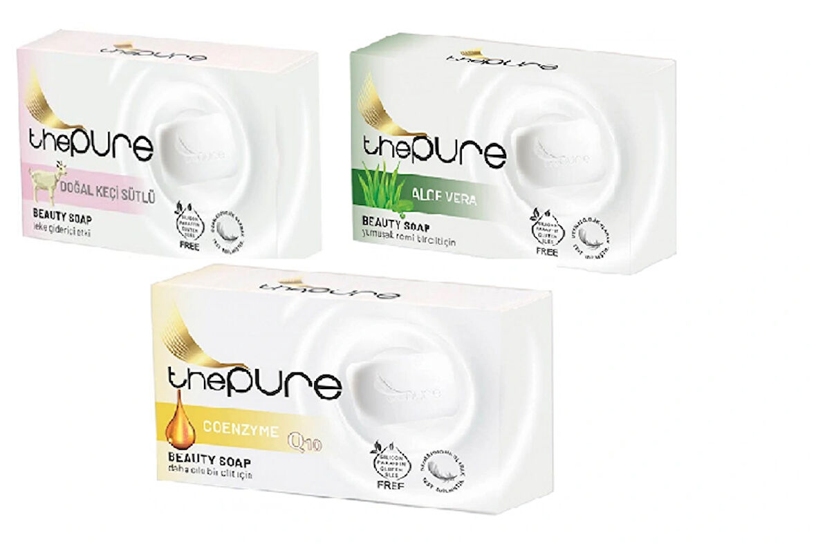 The Pure Bitkisel Sabun Seti Aloe Vera Coenzim Keçi Sütlü 3 Adet