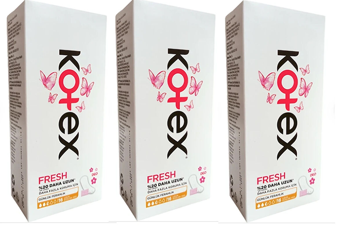 Kotex Fresh İnce Günlük Ped 3 x 16'lı 48 Adet