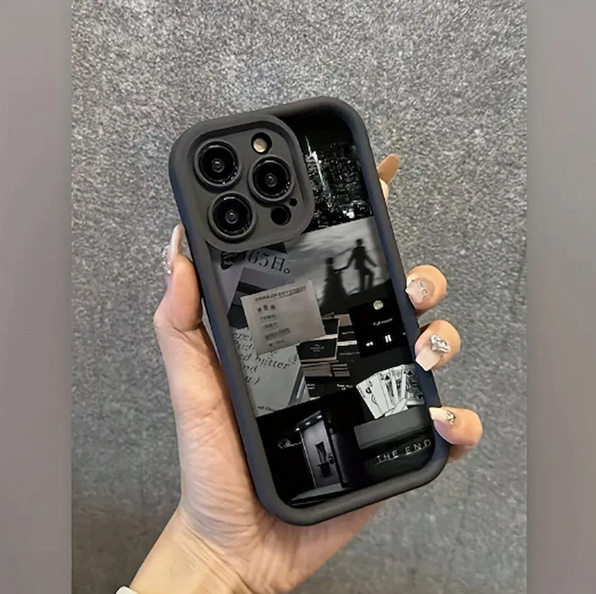 iphone 16 Pro Max Siyah Silikon Telefon Kılıfı ve Kırılmaz Cam