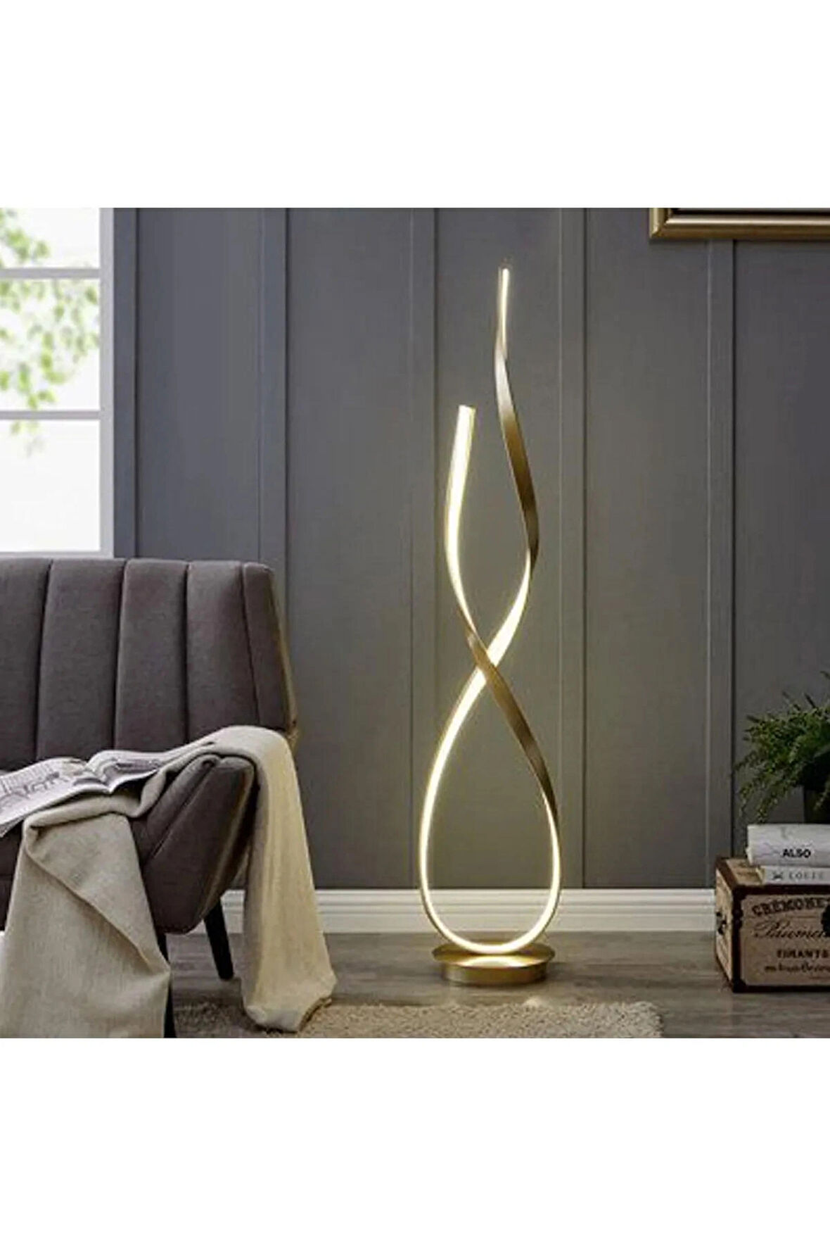 Marsel Modern Tasarım Eskitme Renk Gün Işığı Ledli Salon - Yatak Odası Led Lambader