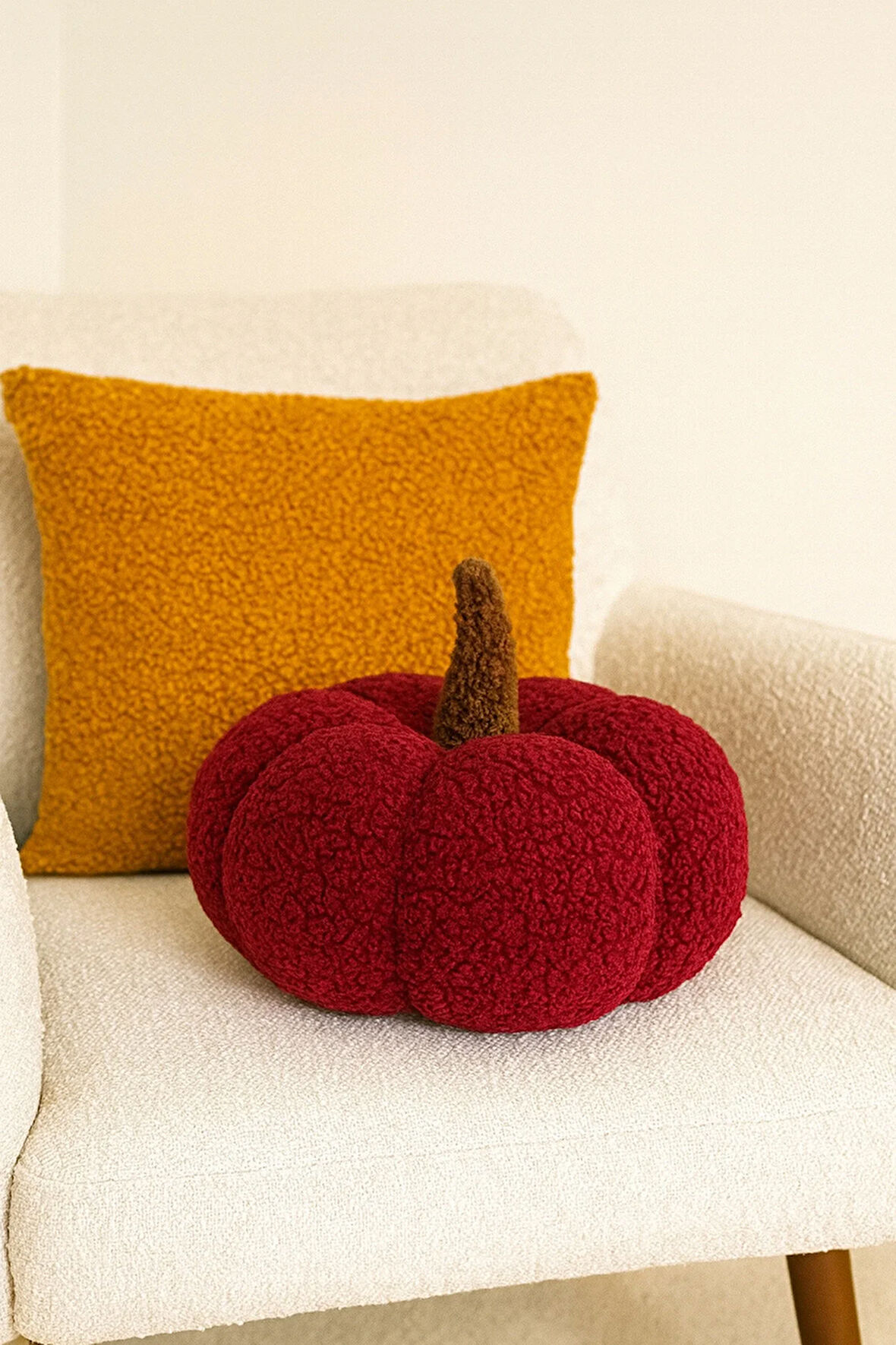 TEDDY DEKORATİF BALKABAĞI YASTIK ve İÇ DOLGULU KIRLENT