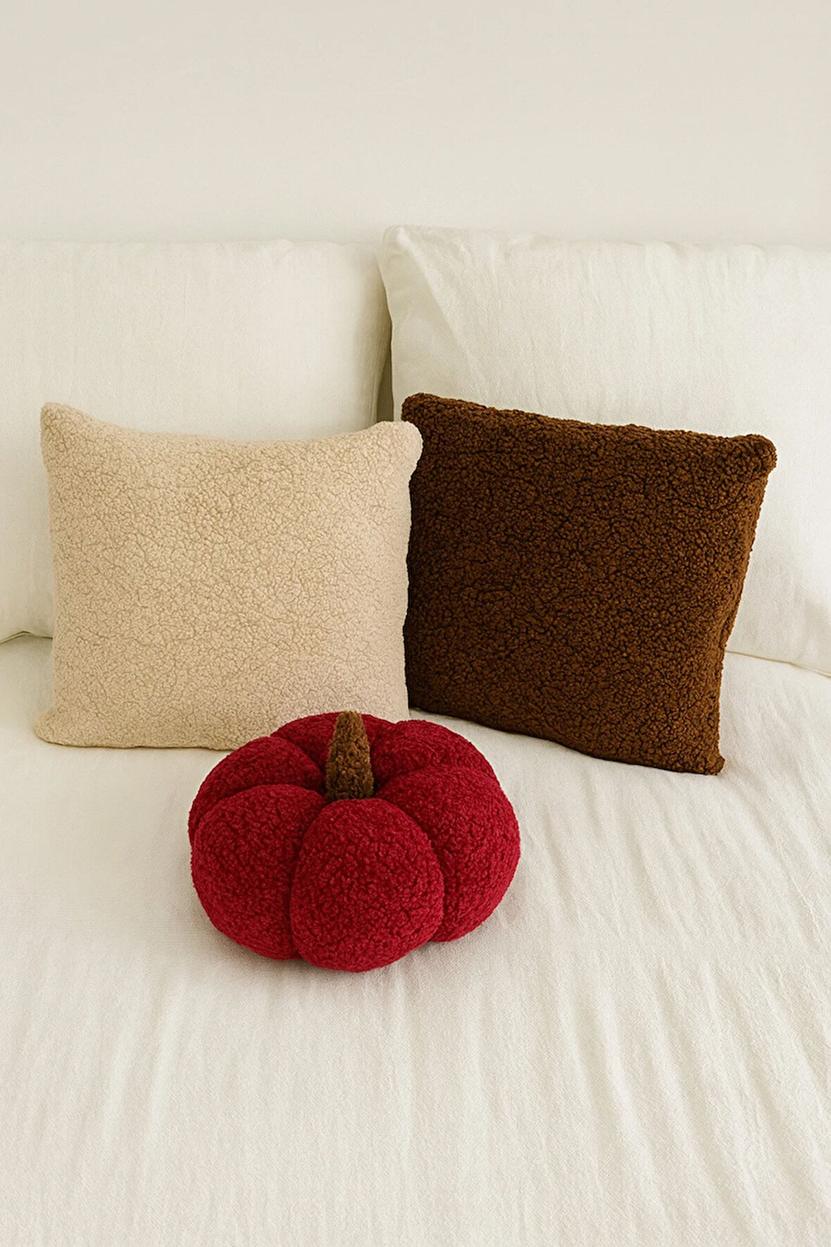 TEDDY İÇ DOLGULU DEKORATİF BALKABAĞI YASTIK VE KIRLENT