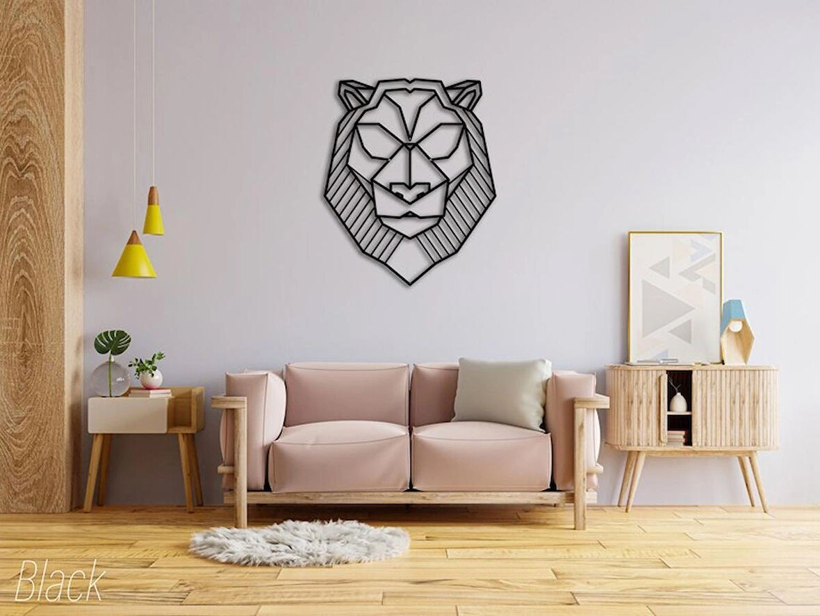Geometrik Aslan Duvar Dekor tablo 
