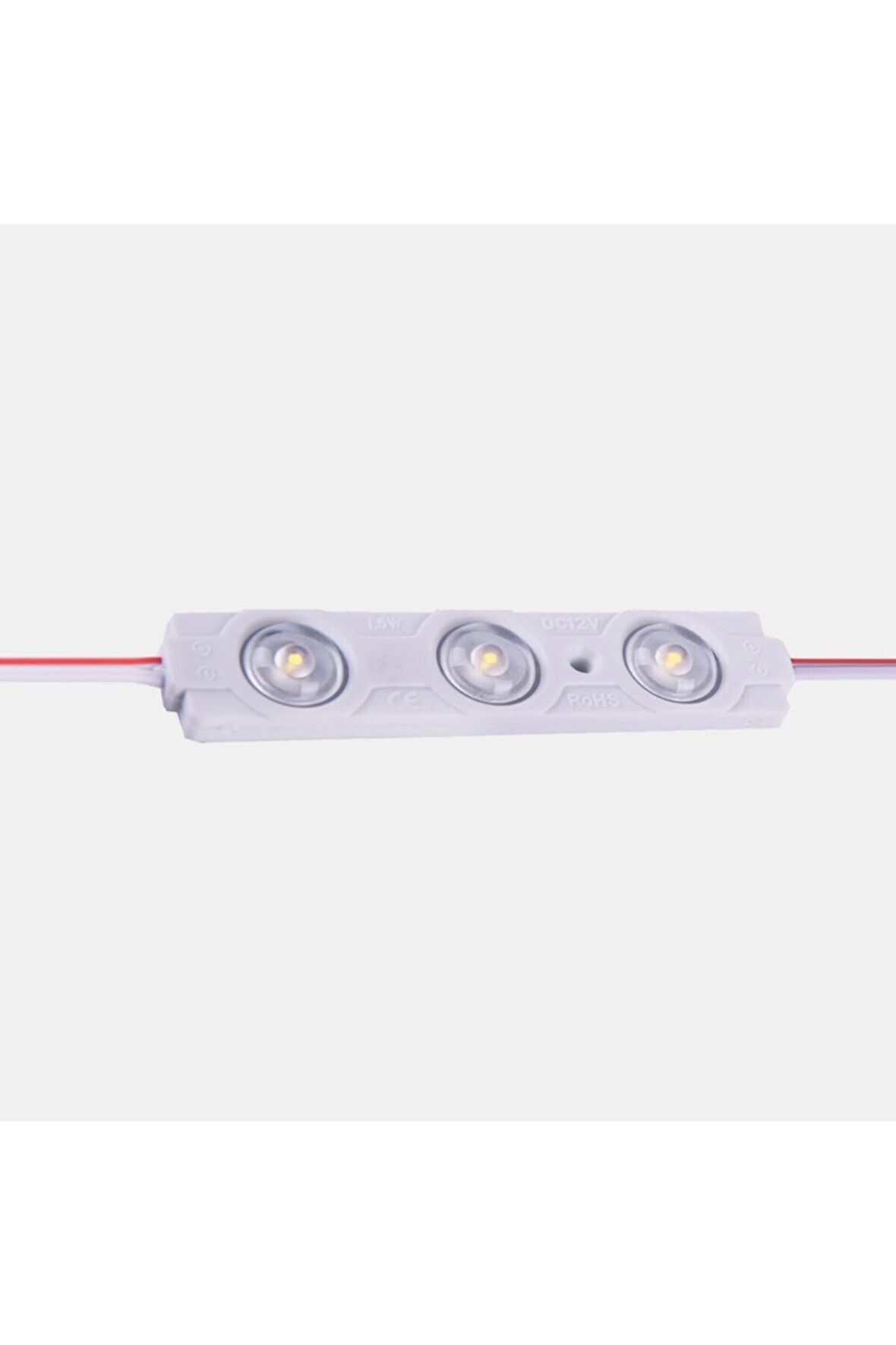 Beyaz Modül Led 20'li Paket Üç Çipli Mercekli 2835 1,5watt 12volt