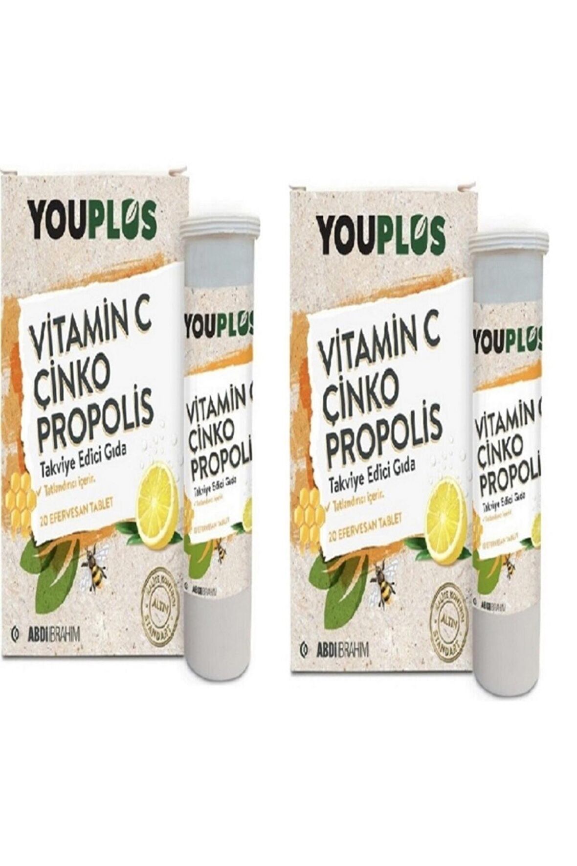 Vitamin C Çinko Propolis 20 Efervesan Tablet 2'li Avantaj Paket