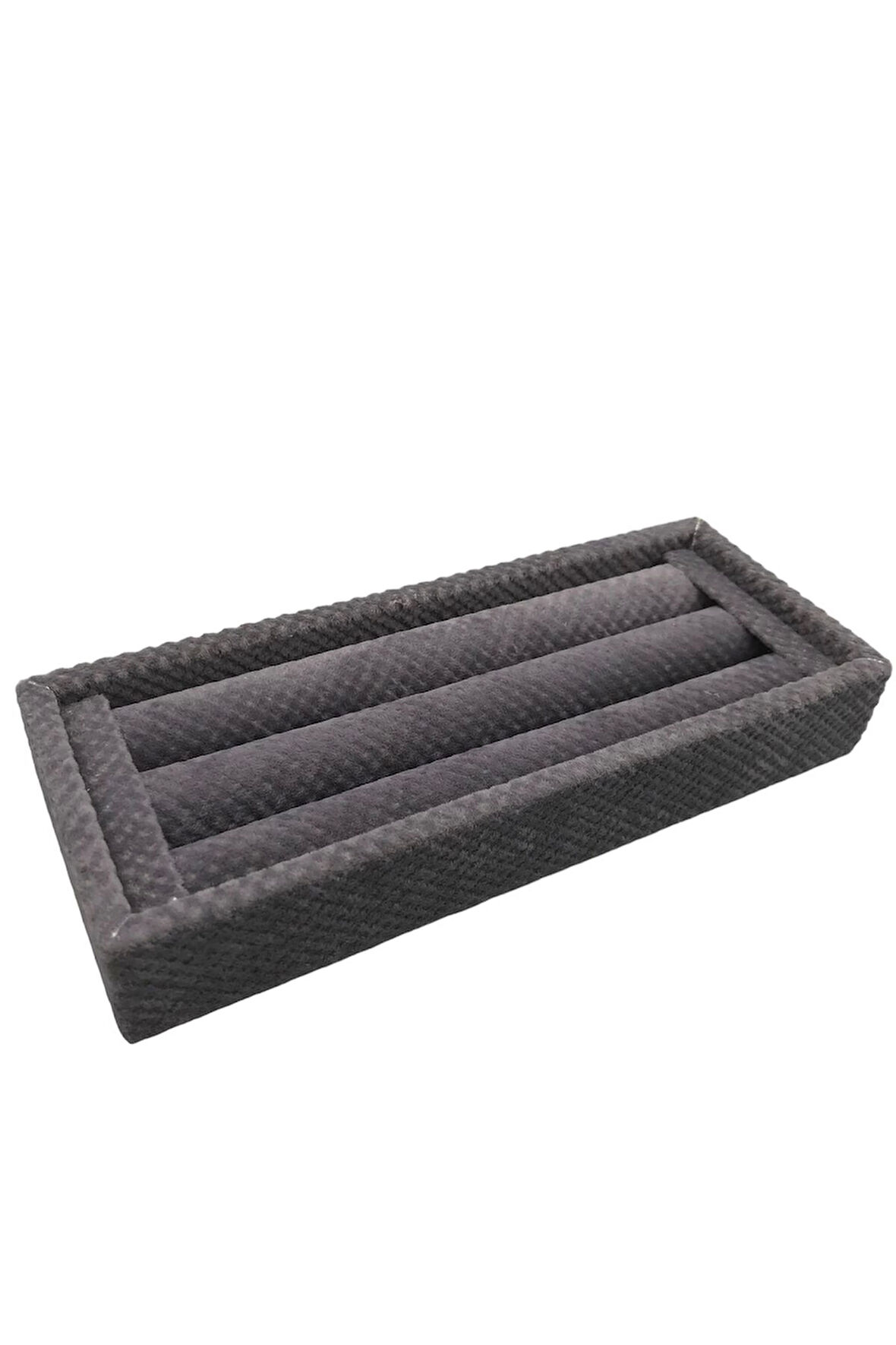 Yerli Üretim Ufak Boy Keten Kumaş Füme Renk 18 / 7 Cm Rulo Çekmece Içi Yüzük Standı