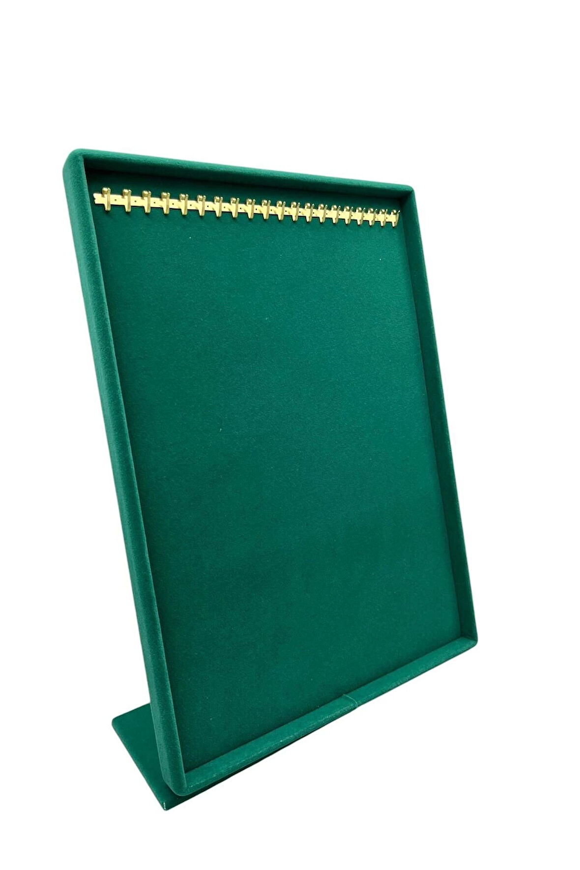 Yerli Üretim Süet Kumaş Tırnaklı Yeşil Renk 34/24 Cm Ayaklı Tesbih Takı Standi