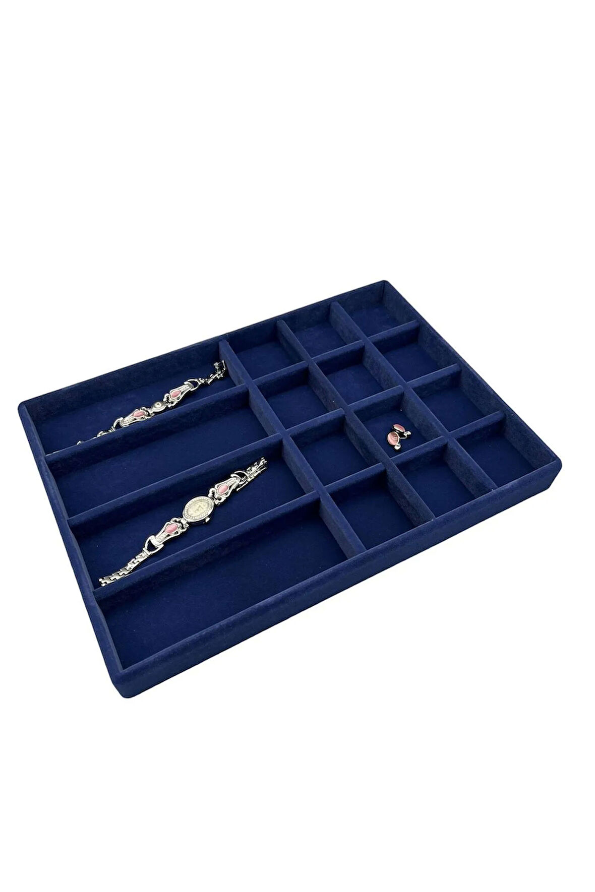 Paris Model Süet Kumaş Lacivert Renk  24/34 Cm Takı Sergileme Standı