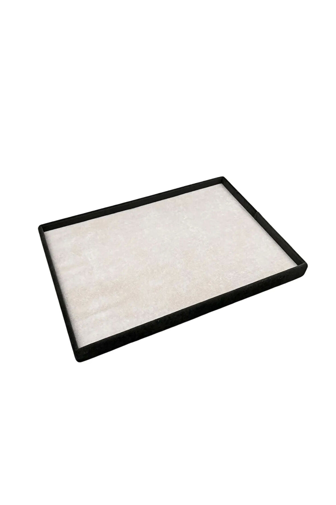 Yerli Üretim Süet Kumaş Gri Renk 34/24 Cm Takı Servis Sunum Tablası