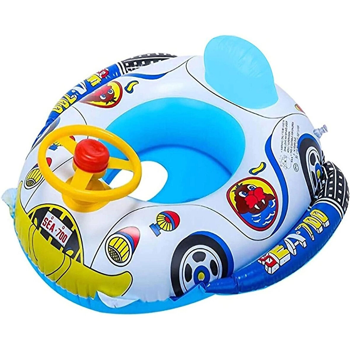 Direksiyonlu Kornalı Çocuk Botu 70 Cm 3-6 Yaş Intex Şişirme Pompası 1 Adet Onarım Yaması