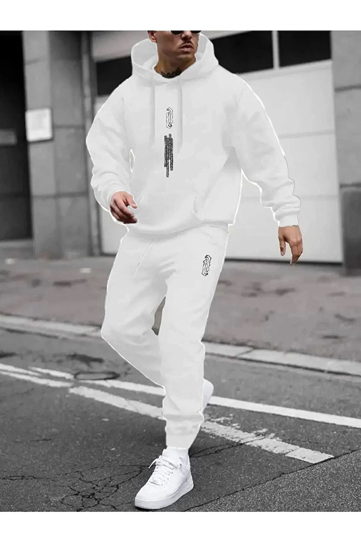 Erkek Dikey Oversize Sweet ve Eşofman Takımı