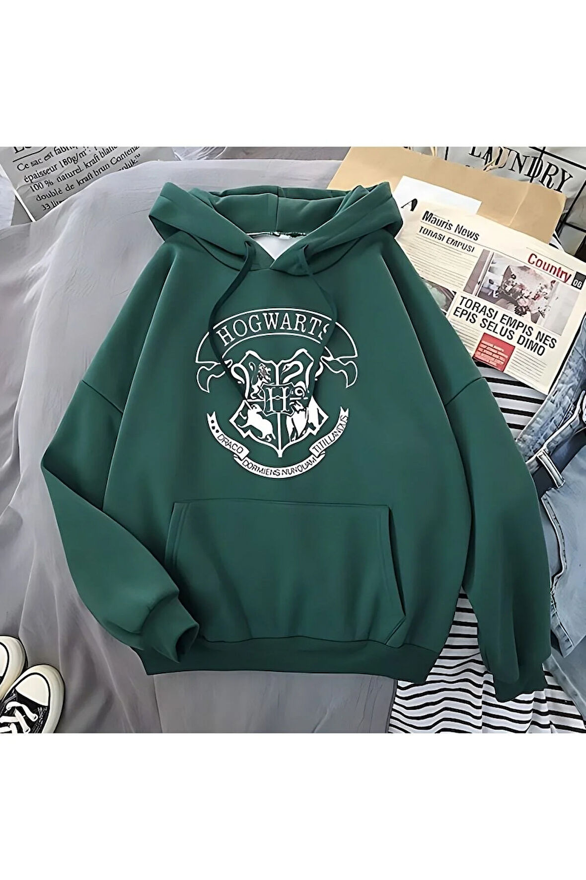 Harry Potter Hogwarts Baskılı Sweatshirt Üç İplik