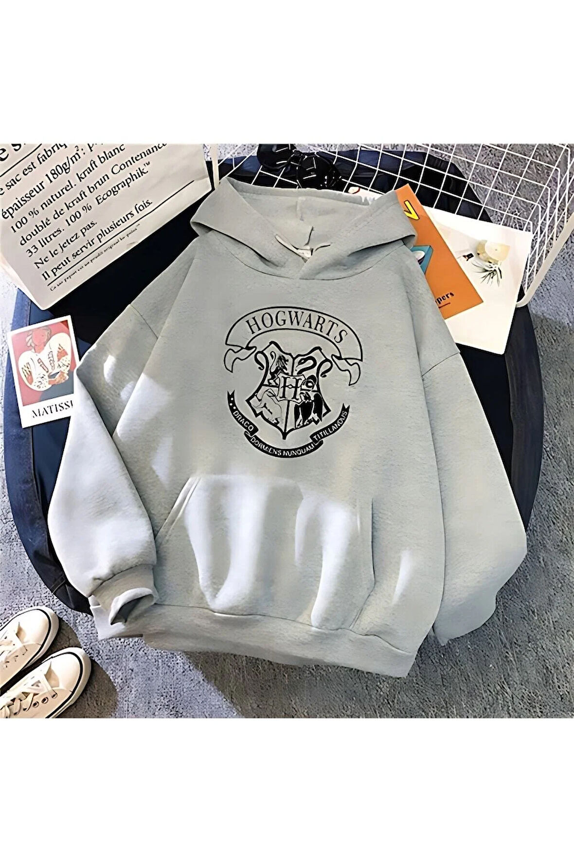 Harry Potter Hogwarts Baskılı Sweatshirt Üç İplik