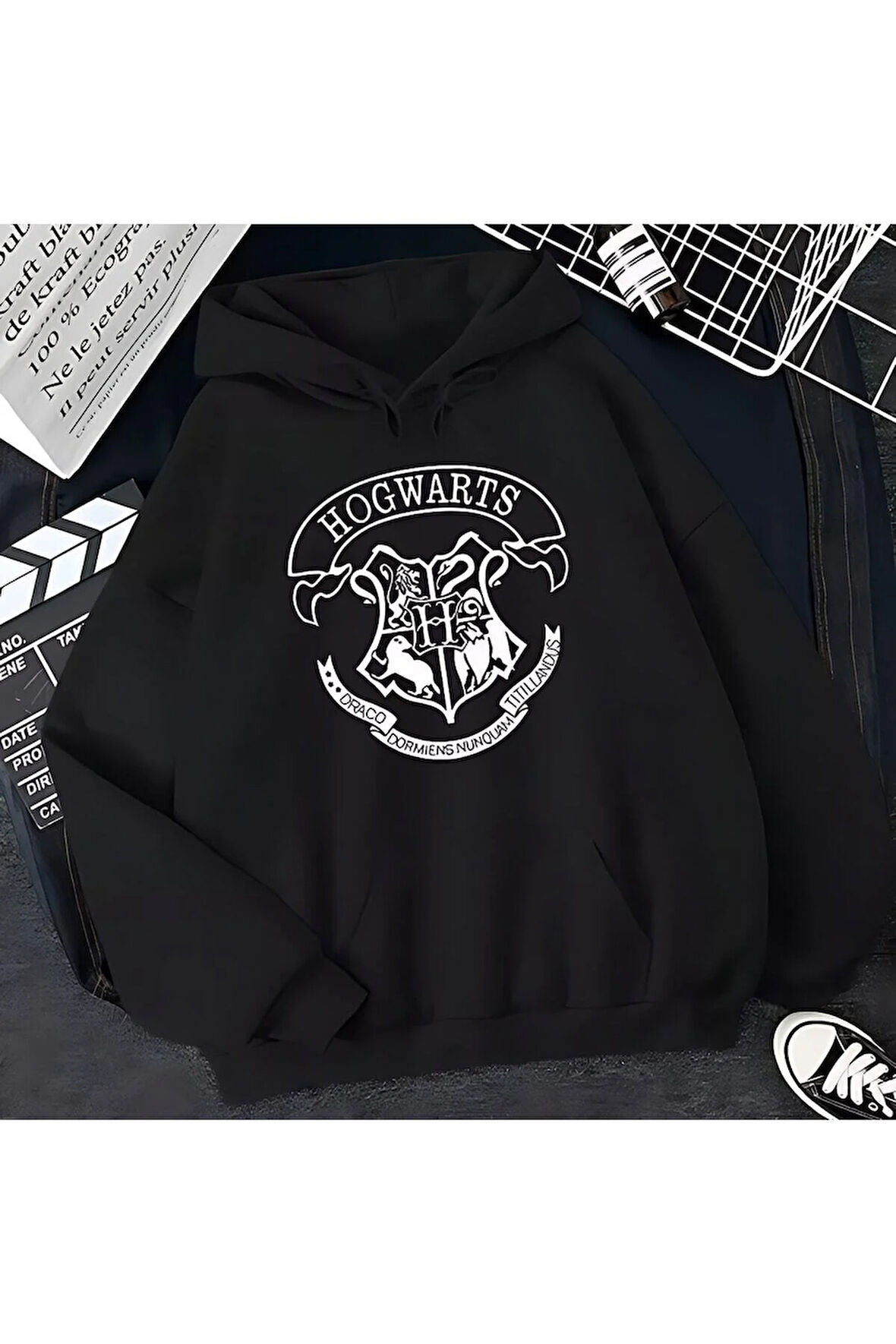 Harry Potter Hogwarts Baskılı Sweatshirt Üç İplik