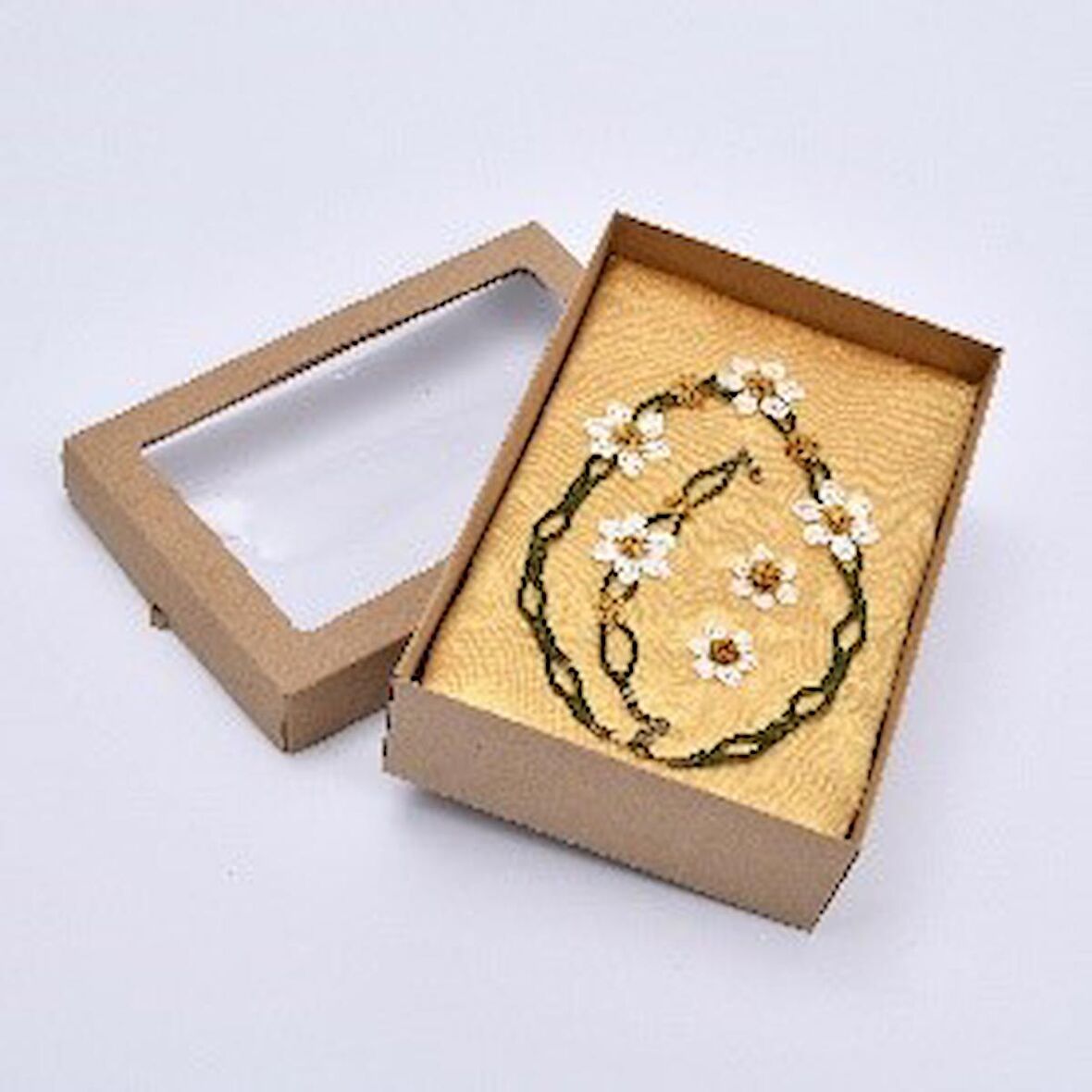 Anne Sevgisi İğne Oyası Takım. (Zincir kolye, küpe,bileklik.)