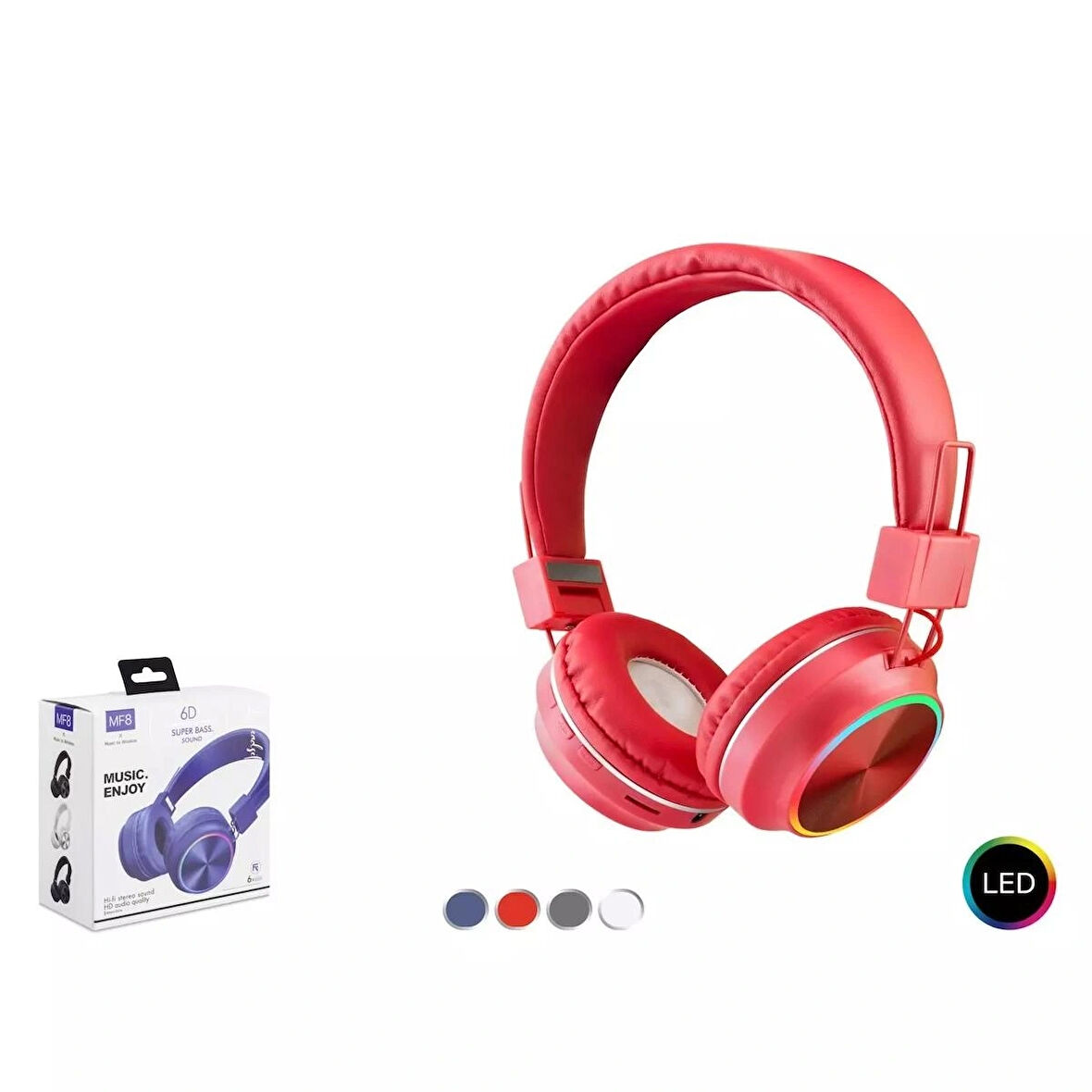 Hadron Mf8 Bluetooth Kulaklık Led SİYAH