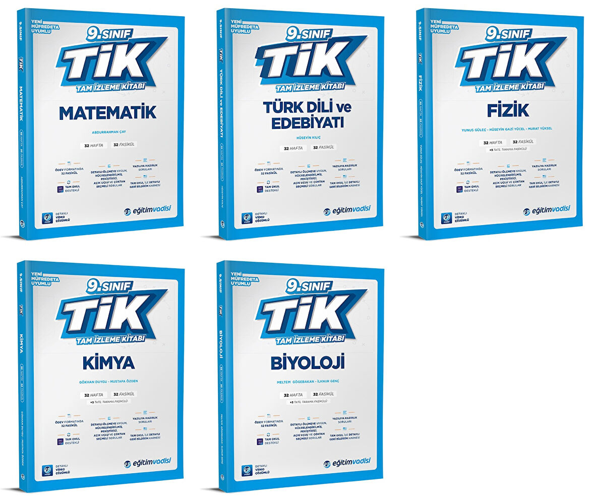 Eğitim Vadisi 2025 9. Sınıf Sayısal Tik Tam İzleme Kitabı Seti