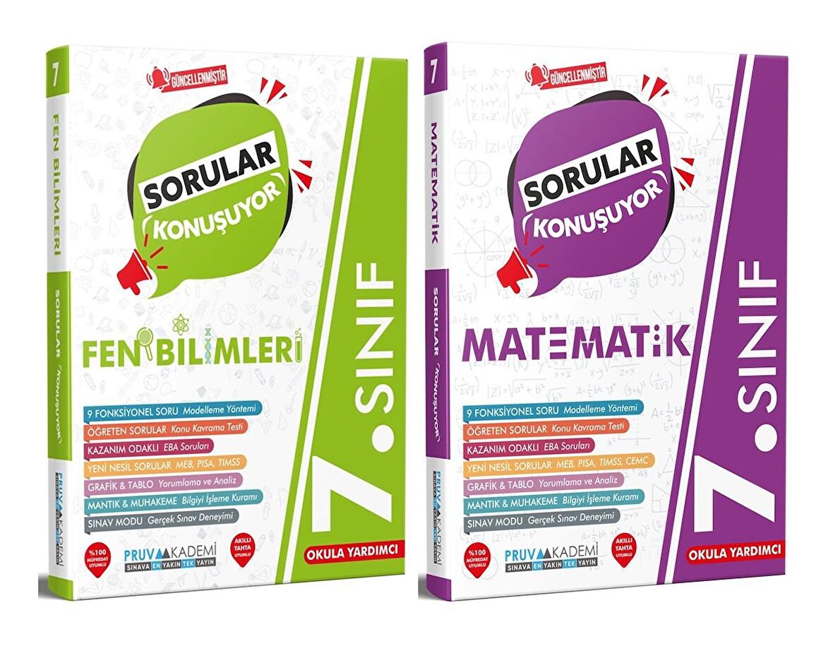 Pruva Akademi 7. Sınıf Matematik Fen Bilimleri Sorular Konuşuyor Seti 2023