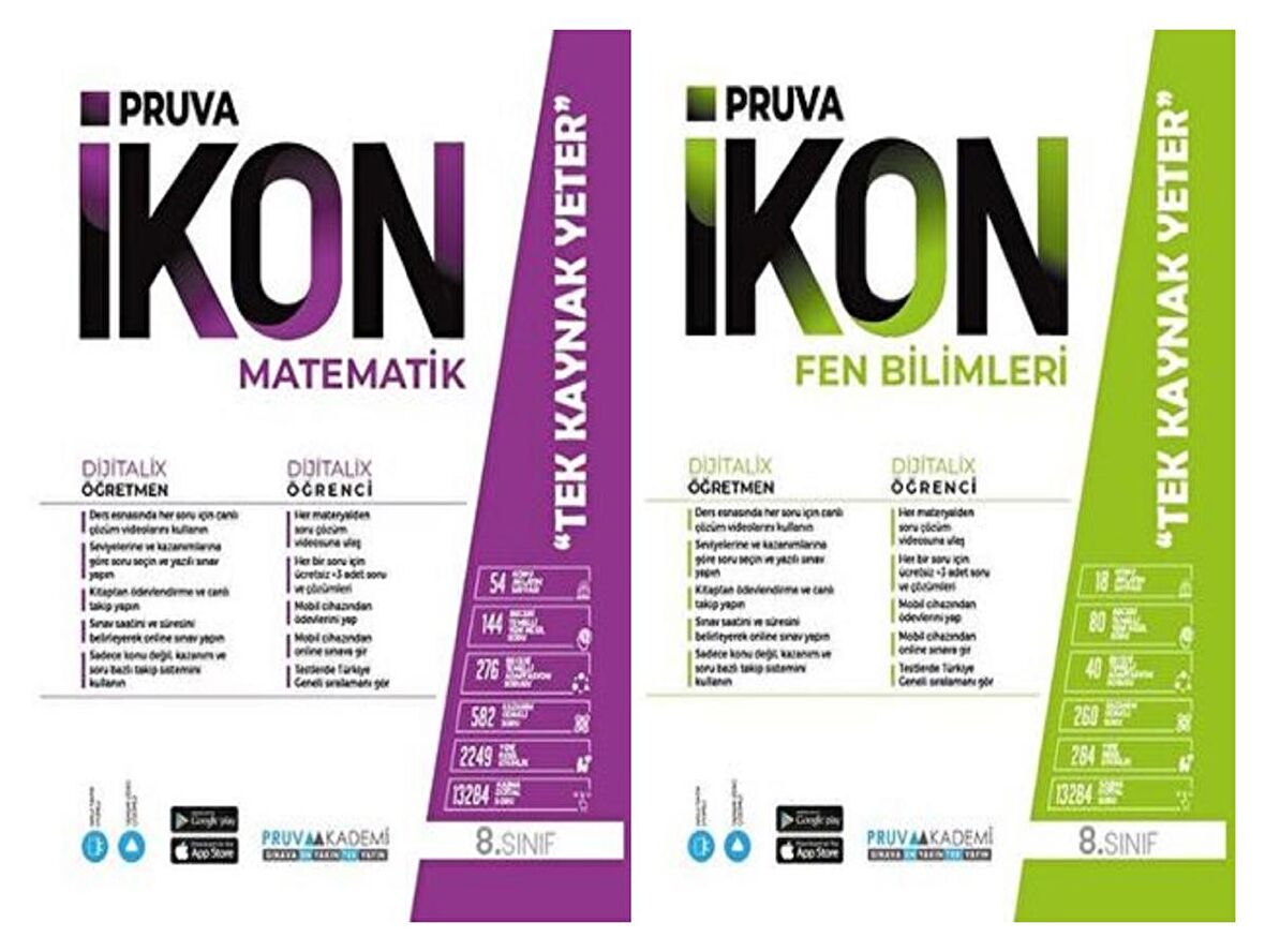 Pruva Akademi 8. Sınıf Matematik + Fen Bilimleri Defter Seti 2 Kitap 2023