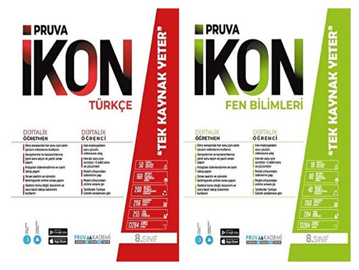 Pruva Akademi 8. Sınıf Türkçe + Fen Bilimleri Defter Seti 2 Kitap 2023