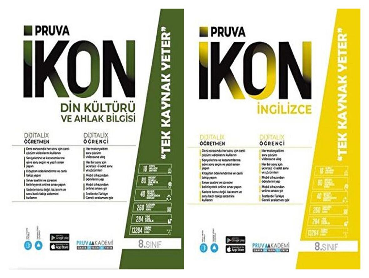 Pruva Akademi 8. Sınıf Din Kültürü + İngilizce Defter Seti 2 Kitap 2023