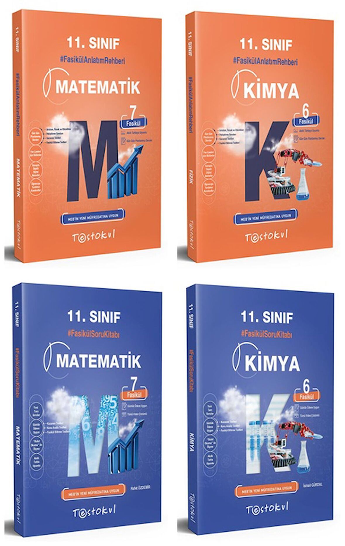 Test Okul 11. Sınıf Matematik + Kimya Fasikül Anlatım + Soru Seti 4 Kitap 2023