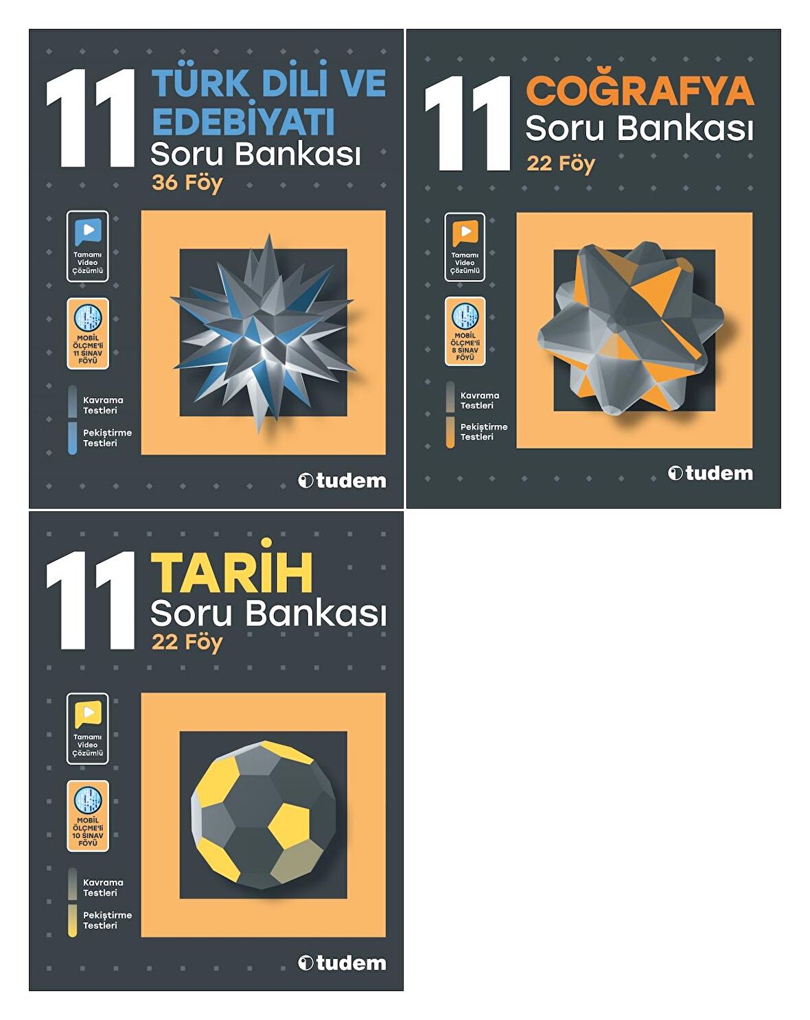 Tudem 11. Sınıf Sözel Soru Bankası Seti 3 Kitap 2023
