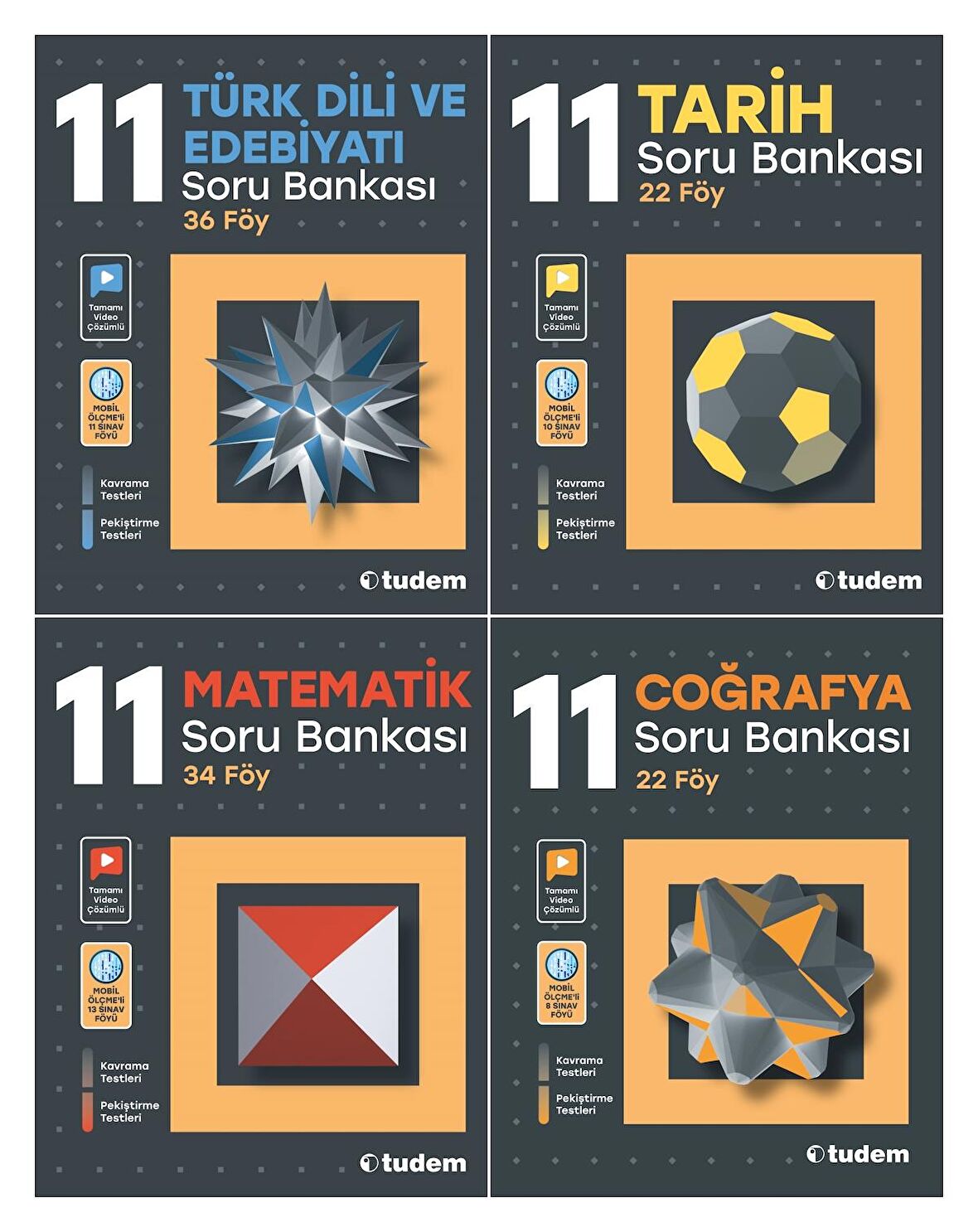 Tudem 11. Sınıf Eşit Ağırlık Soru Bankası Seti 4 Kitap 2023