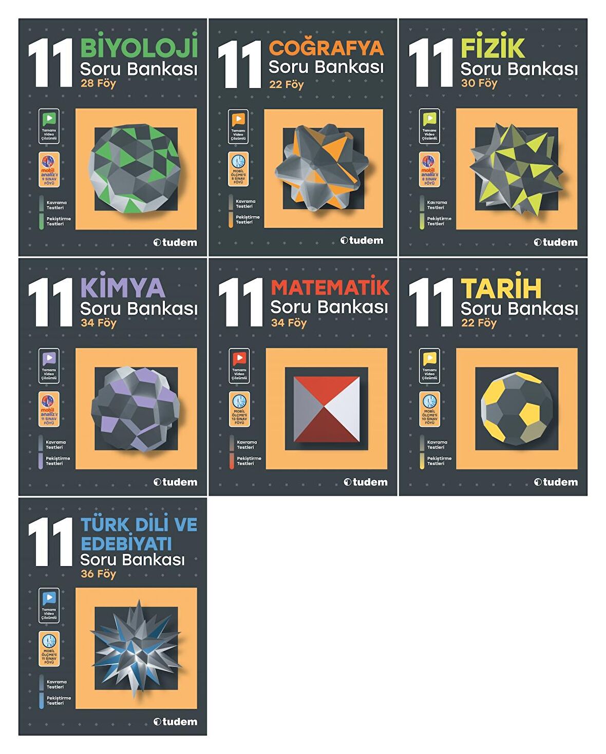 Tudem 11. Sınıf Soru Bankası Seti Tam Set 7 Kitap 2023