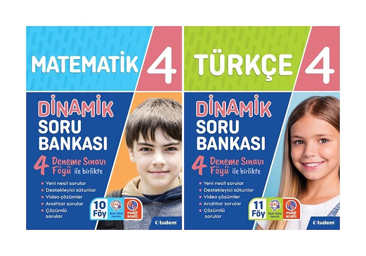 Tudem 4. Sınıf Matematik + Türkçe 3 Boyut Set 2 Kitap 2023