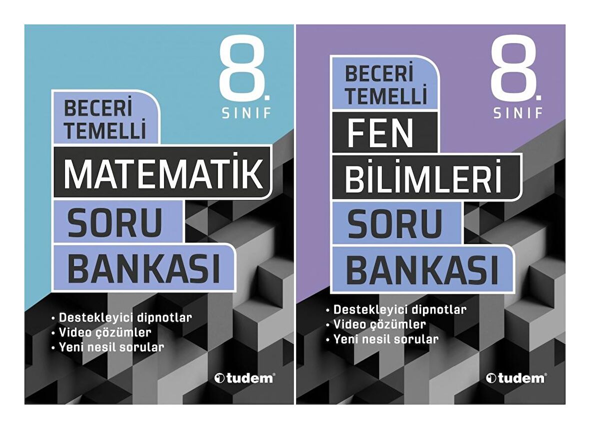 Tudem 8. Sınıf Matematik + Fen Bilimleri Beceri Temelli Soru Seti 2 Kitap 2023