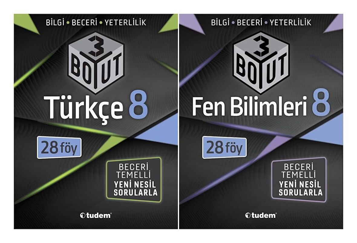 Tudem 8. Sınıf Türkçe + Fen Bilimleri 3 Boyut Seti 2 Kitap 2023