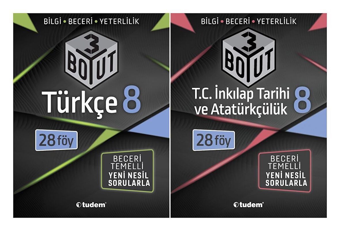 Tudem 8. Sınıf Türkçe + İnkılap Tarihi 3 Boyut Seti 2 Kitap 2023