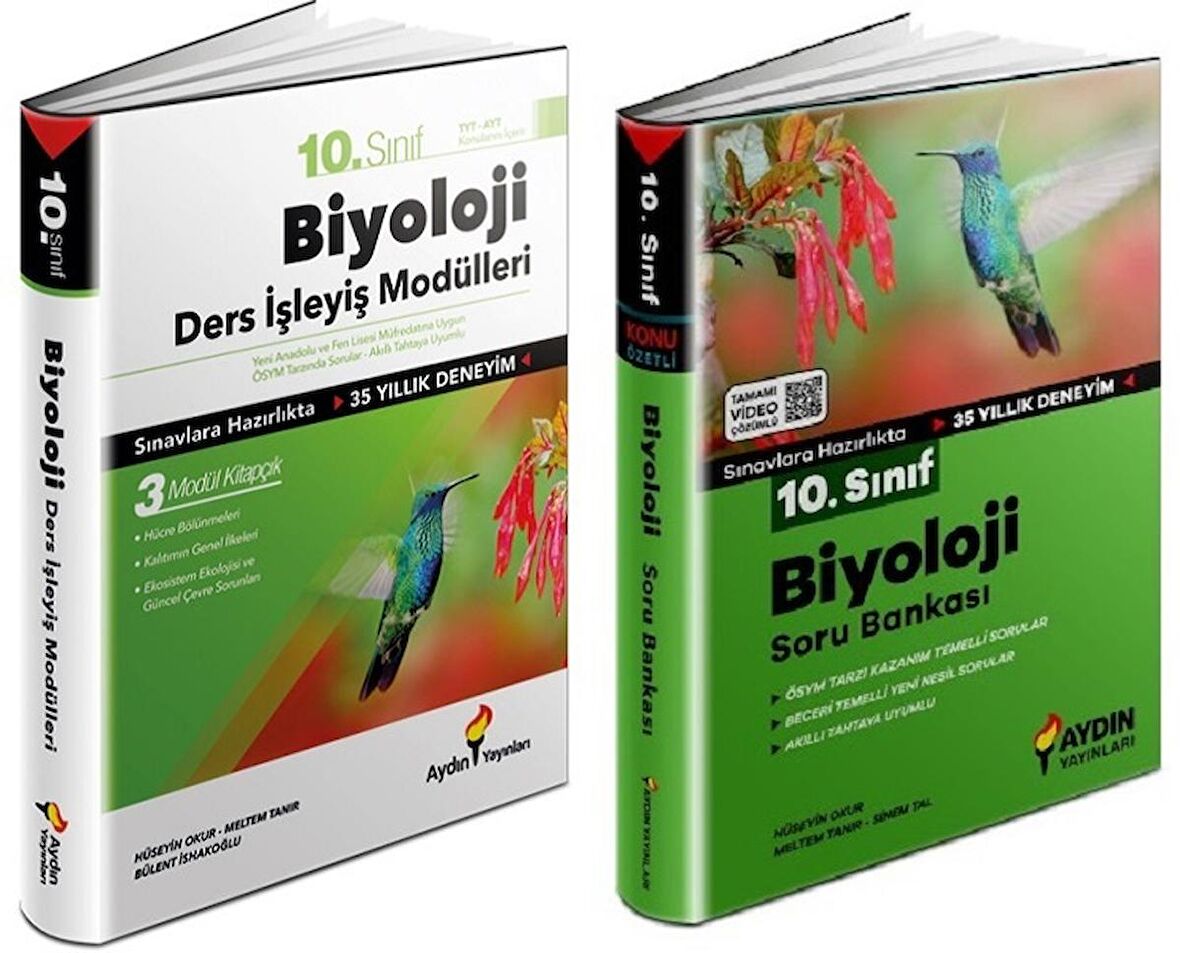 Aydın 10. Sınıf Biyoloji Ders İşleyiş + Soru Seti 2 Kitap 2023