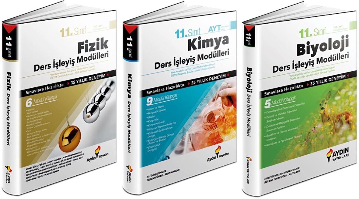 Aydın 11. Sınıf Fizik + Kimya + Biyoloji Ders İşleyiş Seti 3 Kitap 2023
