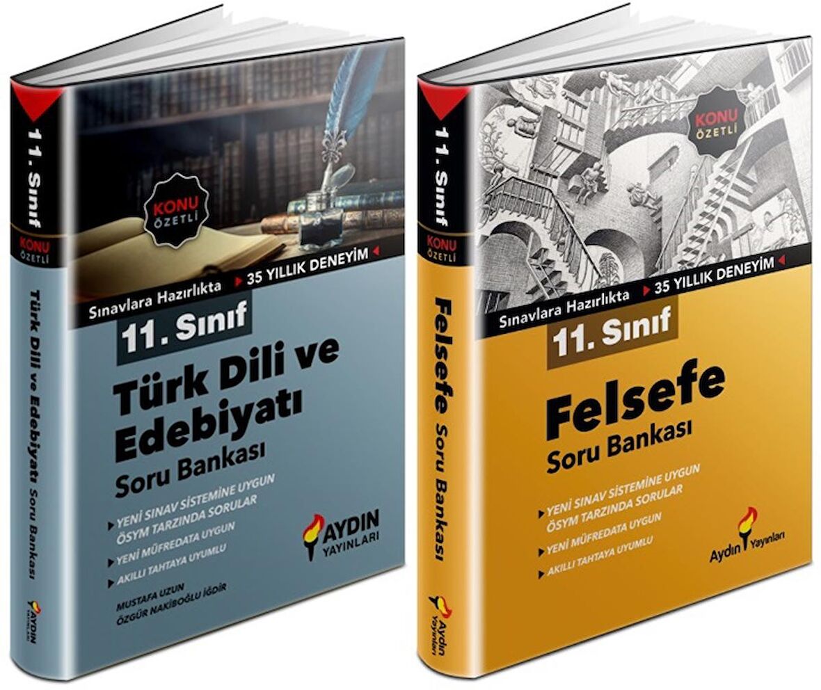 Aydın 11. Sınıf Edebiyat + Felsefe Soru Bankası Seti 2 Kitap 2023