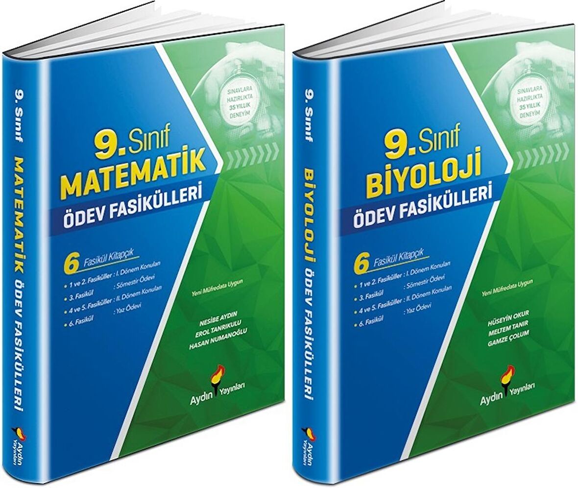 Aydın 9. Sınıf Matematik + Biyoloji Ödev Fasikülleri Seti 2 Kitap 2023