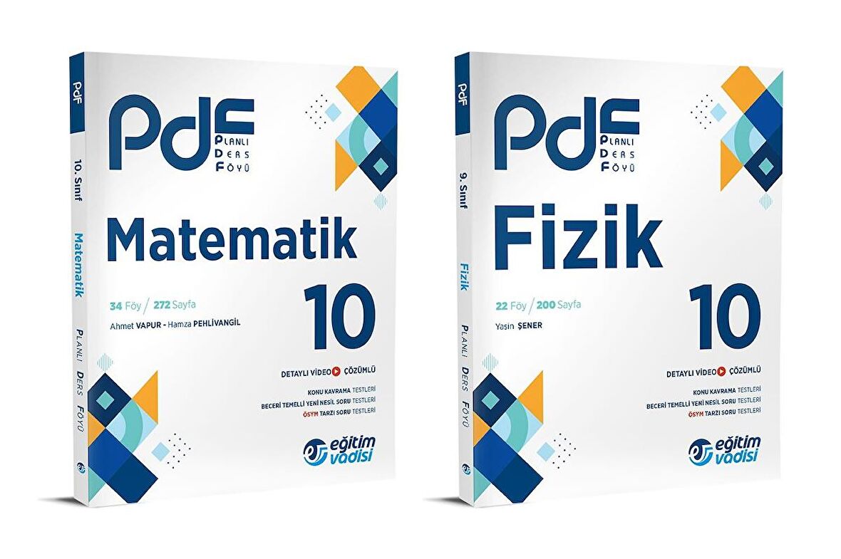 Eğitim Vadisi 2024 10. Sınıf Matematik + Fizik Pdf Seti 2 Kitap