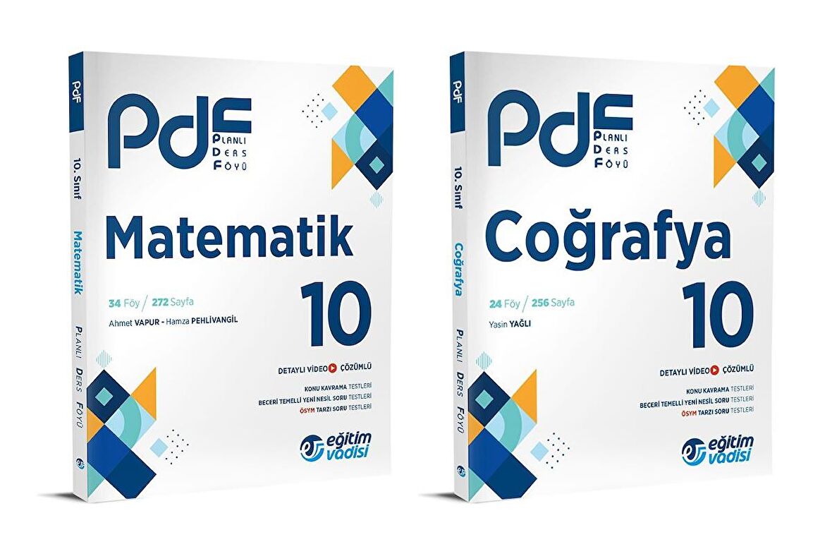 Eğitim Vadisi 2024 10. Sınıf Matematik + Coğrafya Pdf Seti 2 Kitap