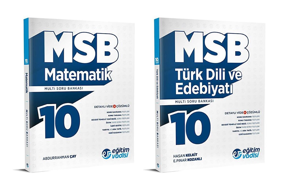 Eğitim Vadisi 2024 10. Sınıf Matematik + Edebiyat Soru Bankası Seti 2 Kitap