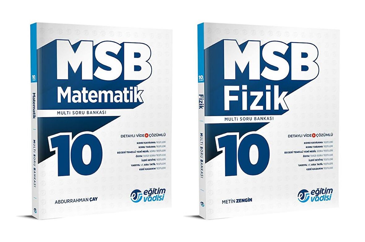 Eğitim Vadisi 2024 10. Sınıf Matematik + Fizik Soru Bankası Seti 2 Kitap