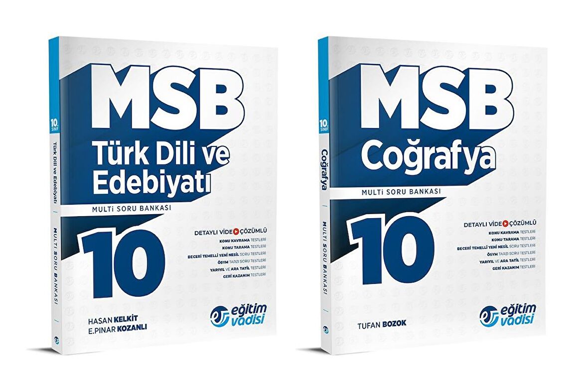 Eğitim Vadisi 2024 10. Sınıf Edebiyat + Coğrafya Soru Bankası Seti 2 Kitap