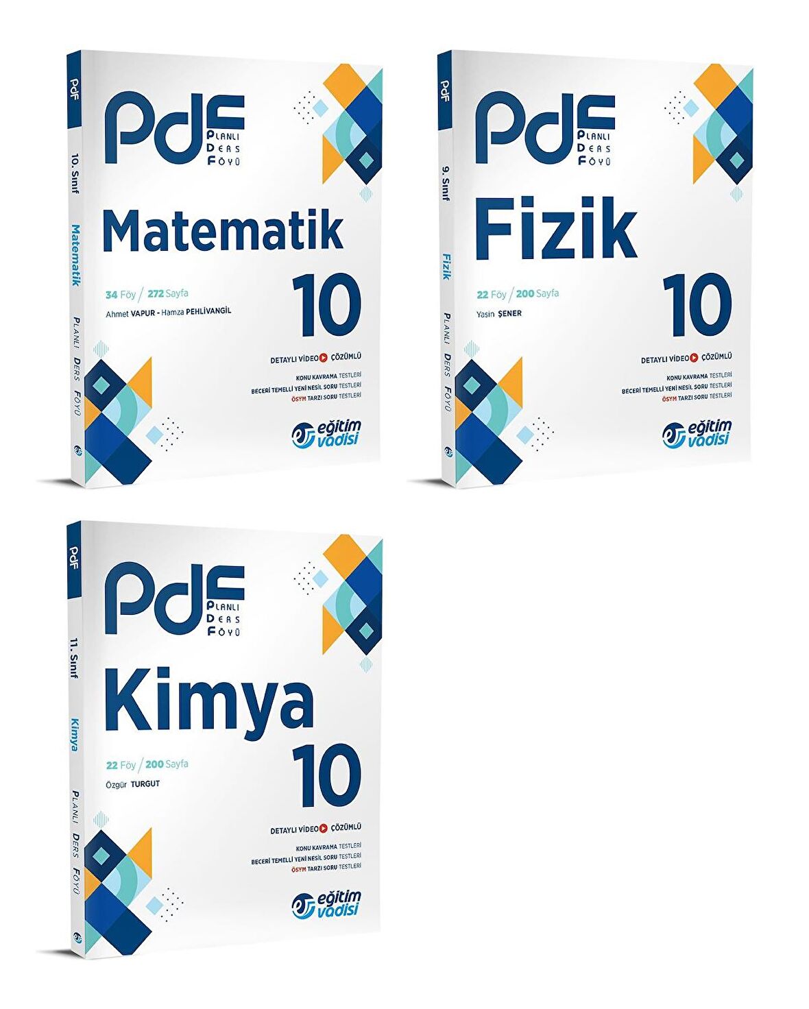 Eğitim Vadisi 2024 10. Sınıf Matematik + Fizik + Kimya Pdf Seti 3 Kitap