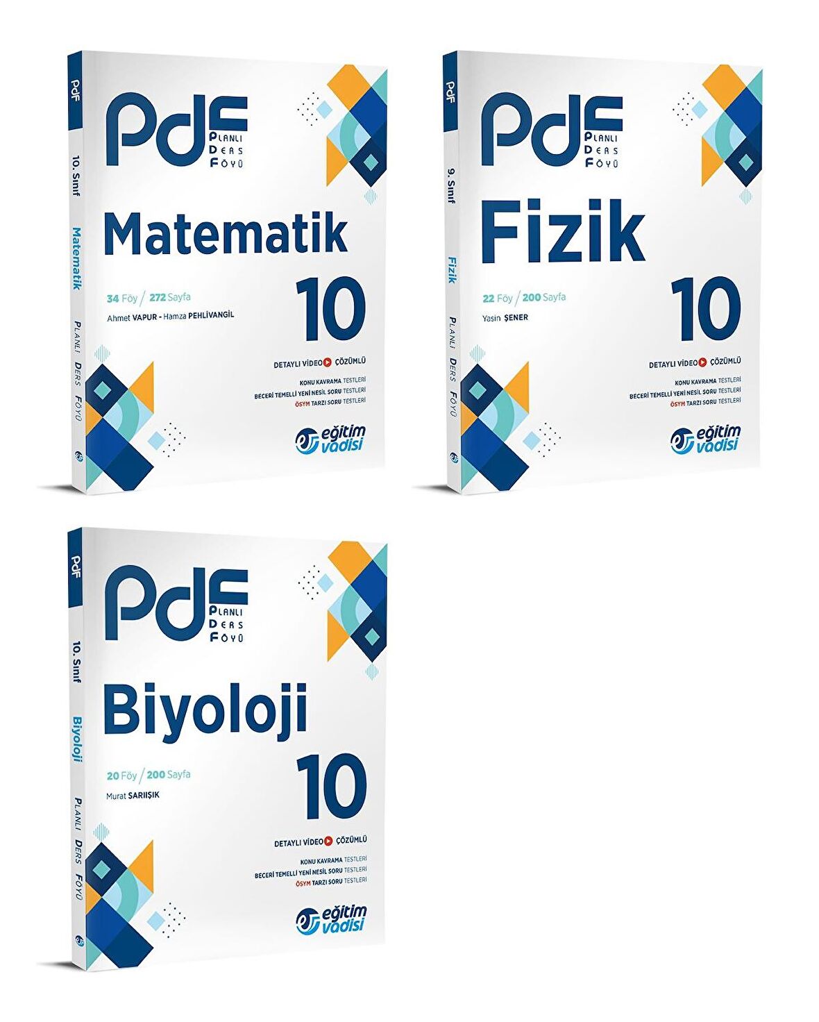 Eğitim Vadisi 2024 10. Sınıf Matematik + Fizik + Biyoloji Pdf Seti 3 Kitap