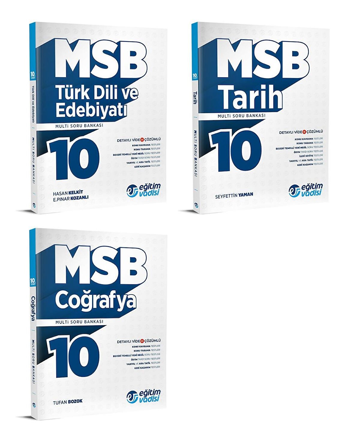 Eğitim Vadisi 2024 10. Sınıf Edebiyat + Tarih + Coğrafya Soru Bankası Seti 3 Kitap