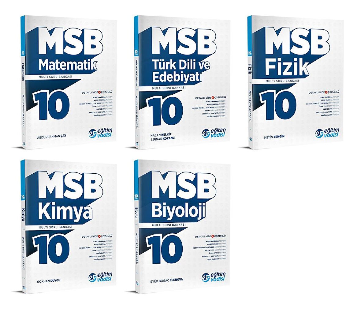 Eğitim Vadisi 2024 10. Sınıf Matematik + Edebiyat + Fizik + Kimya + Biyoloji Soru Seti 5 Kitap
