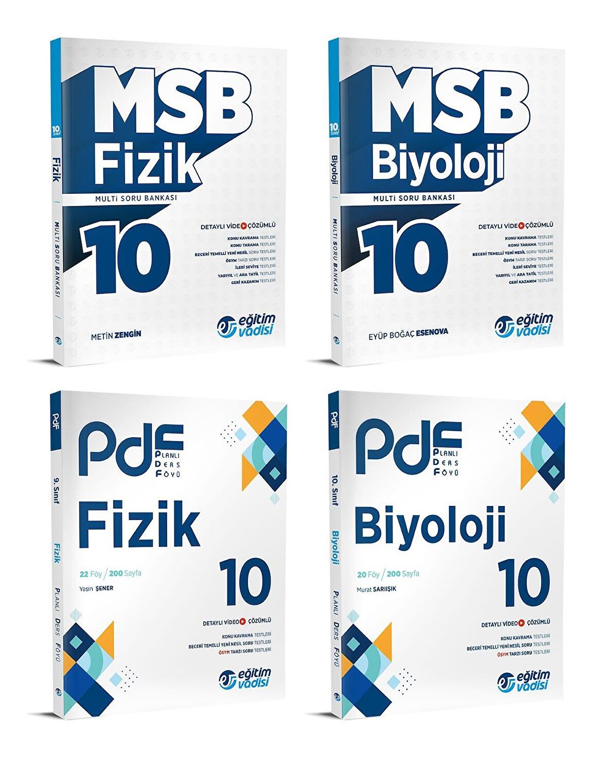 Eğitim Vadisi 2024 10. Sınıf Fizik + Biyoloji Pdf + Soru Seti 4 Kitap