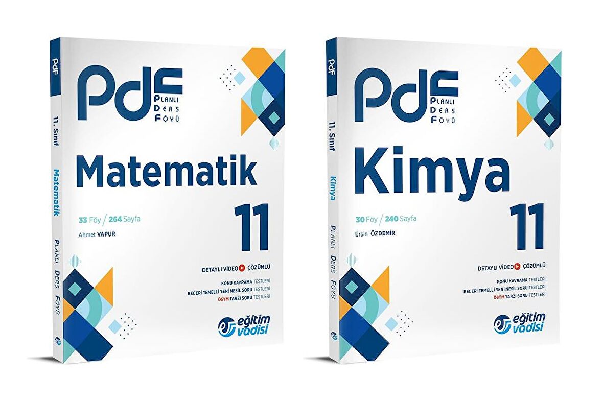 Eğitim Vadisi 2024 11. Sınıf Matematik + Kimya Pdf Seti 2 Kitap