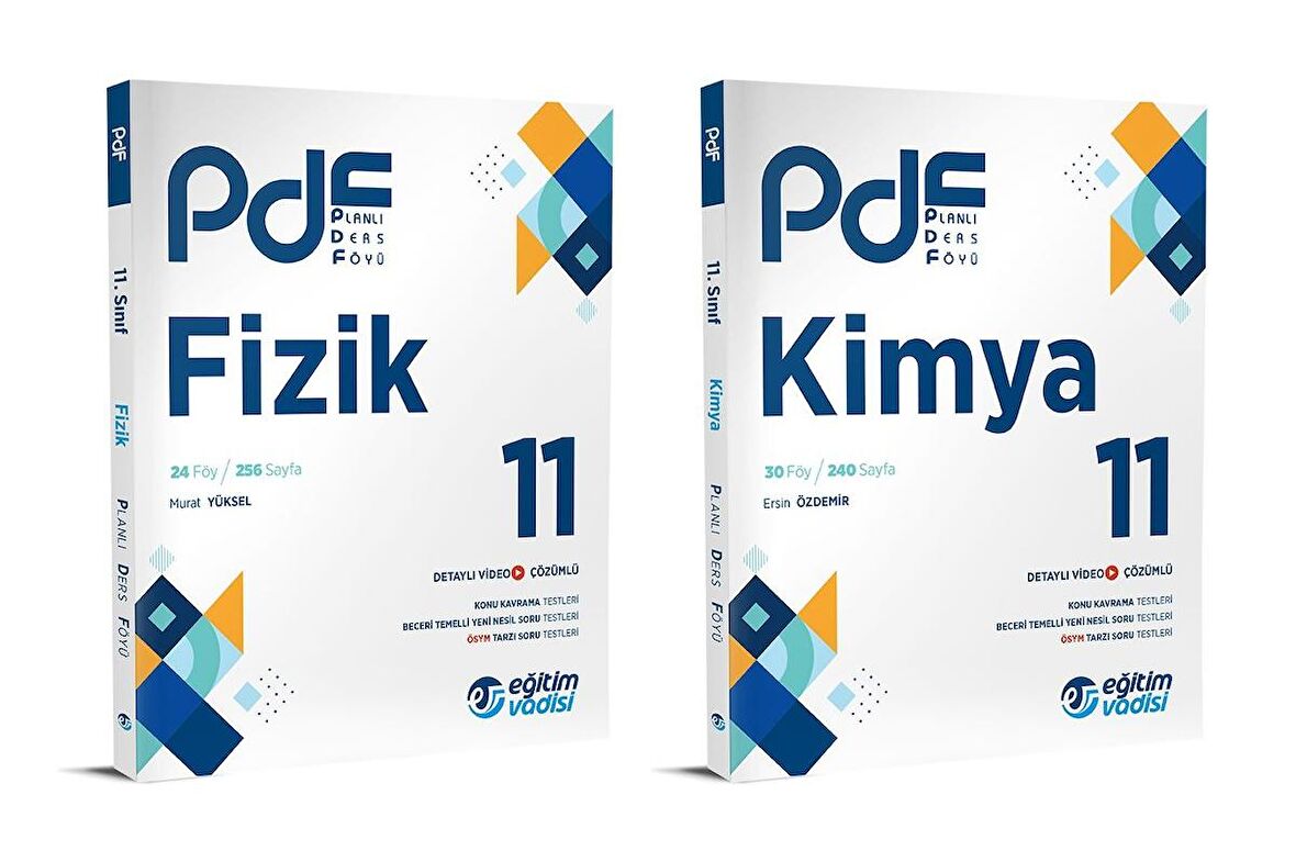 Eğitim Vadisi 2024 11. Sınıf Fizik + Kimya Pdf Seti 2 Kitap